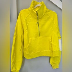 NWT Lululemon yellow scuba funnel neck sweatshirt